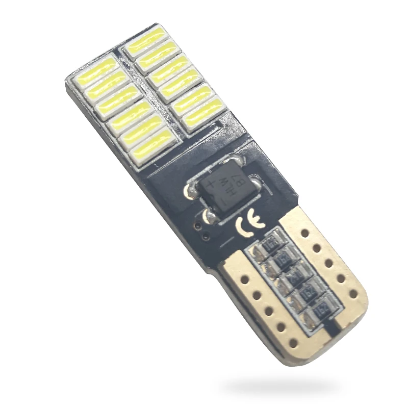 2 шт. лампа для багажника led T10 24 SMD 3014 чипов Больше цветов CanBus w5w подсветка