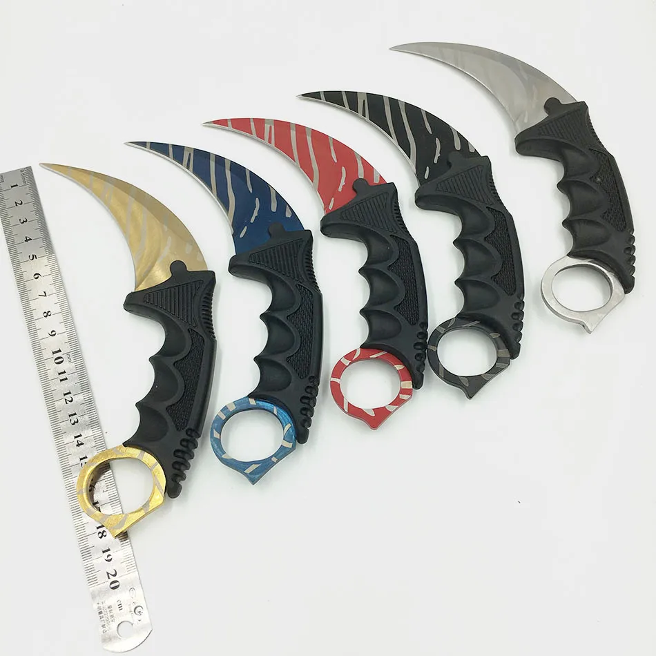 CS GO коготь счетчика удара Karambit нож заточить шеи нож с оболочкой золотой зуб тигра настоящая игра нож кемпинг
