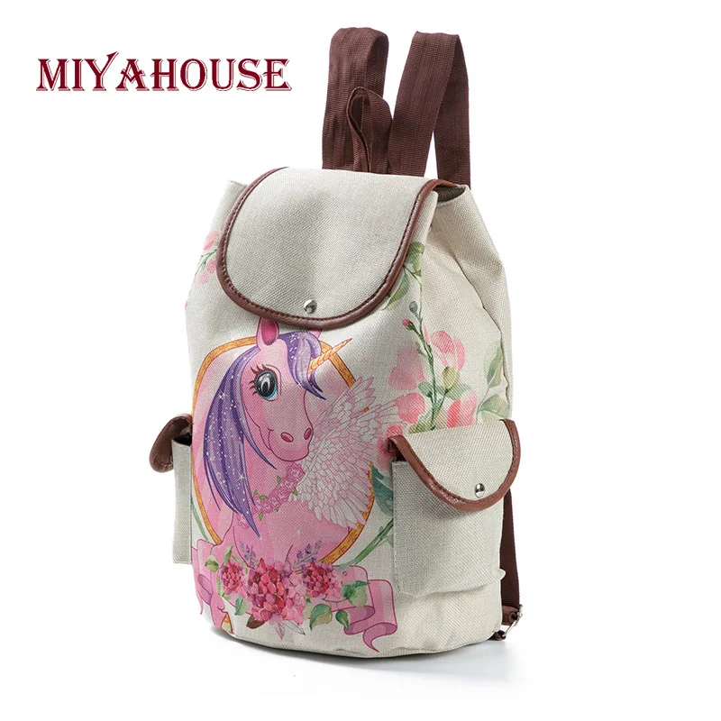 Miyahouse мультяшный рюкзак с принтом единорога милый школьный для