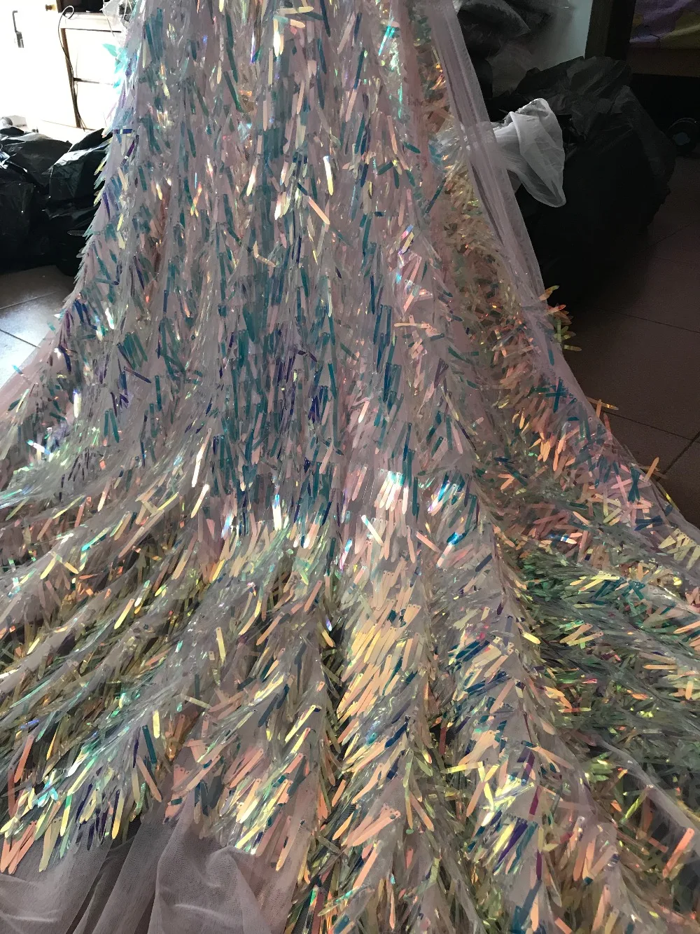 

African French Net Lace Fabric with good quality embroidered Tulle Fabric z-han6113 with sequins