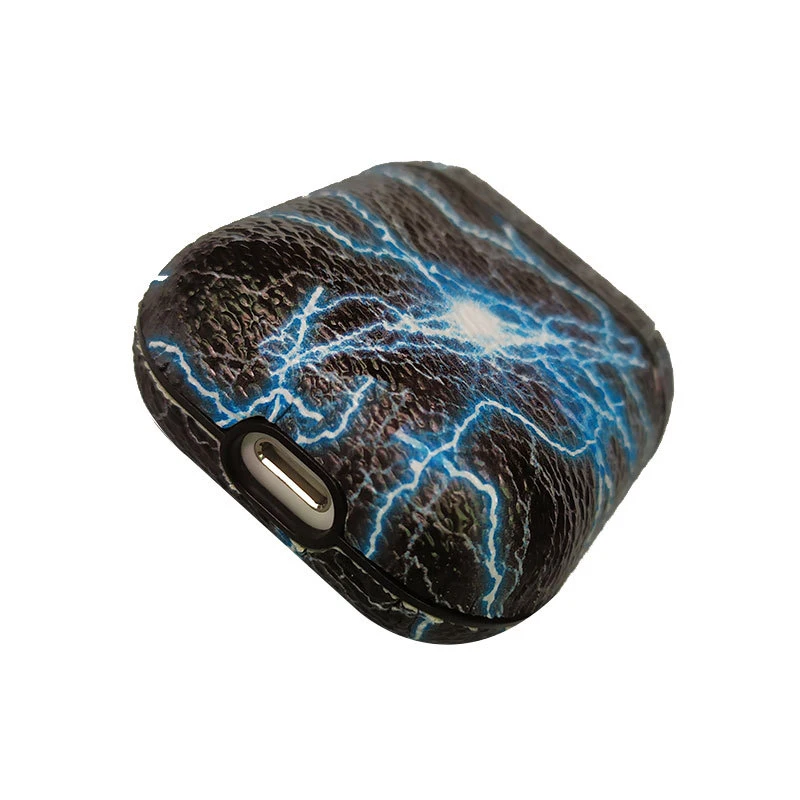Футляр для наушников из мраморной кожи с защитой от потери Apple Airpods 1 2 защитный