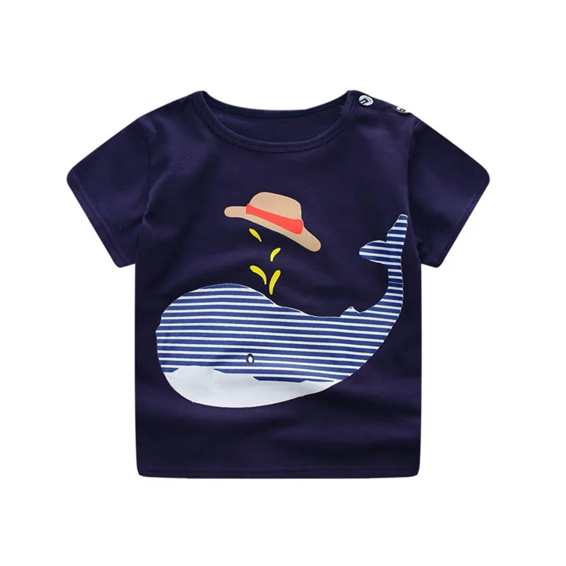 2019 летняя одежда для маленьких мальчиков новорожденных Повседневная футболка с