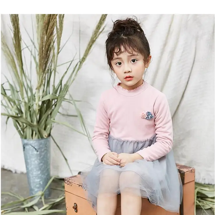 Утолщение Обувь для девочек платье одежда 2018 зимние Вязание Пряжа Детское плюс