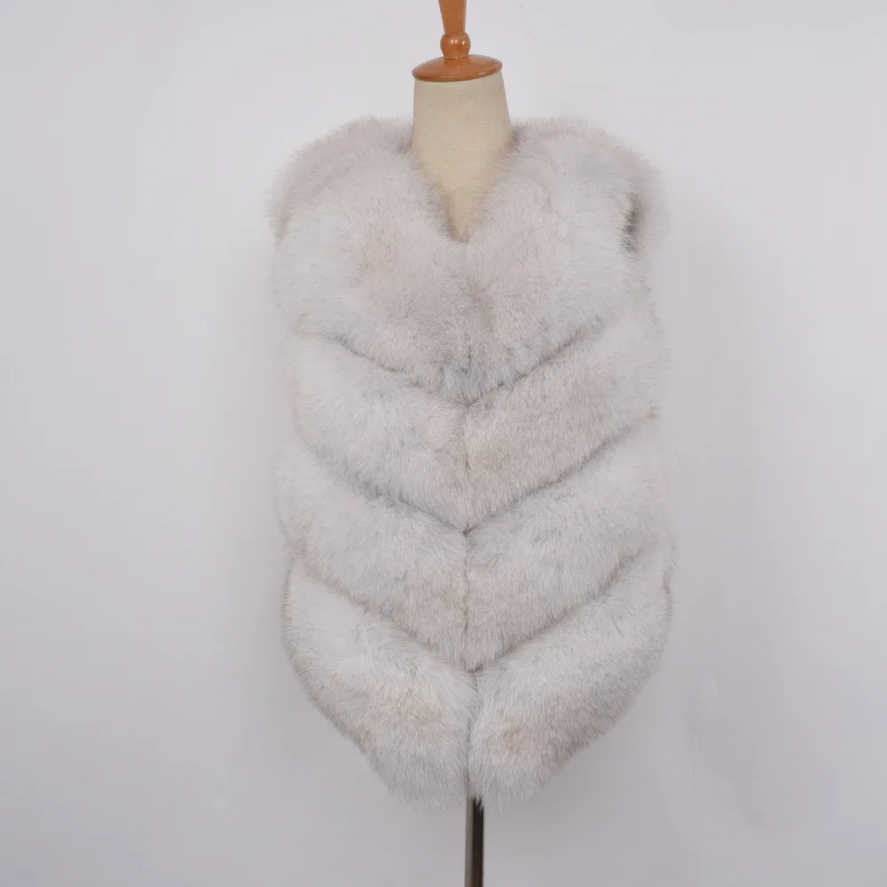 Natural White 4 ряда, женский жилет на натуральном меху, меховой жилет, модный стиль, женский зимний теплый меховой жилет, высокое качество, розничная/, S7164 - Цвет: Natural White