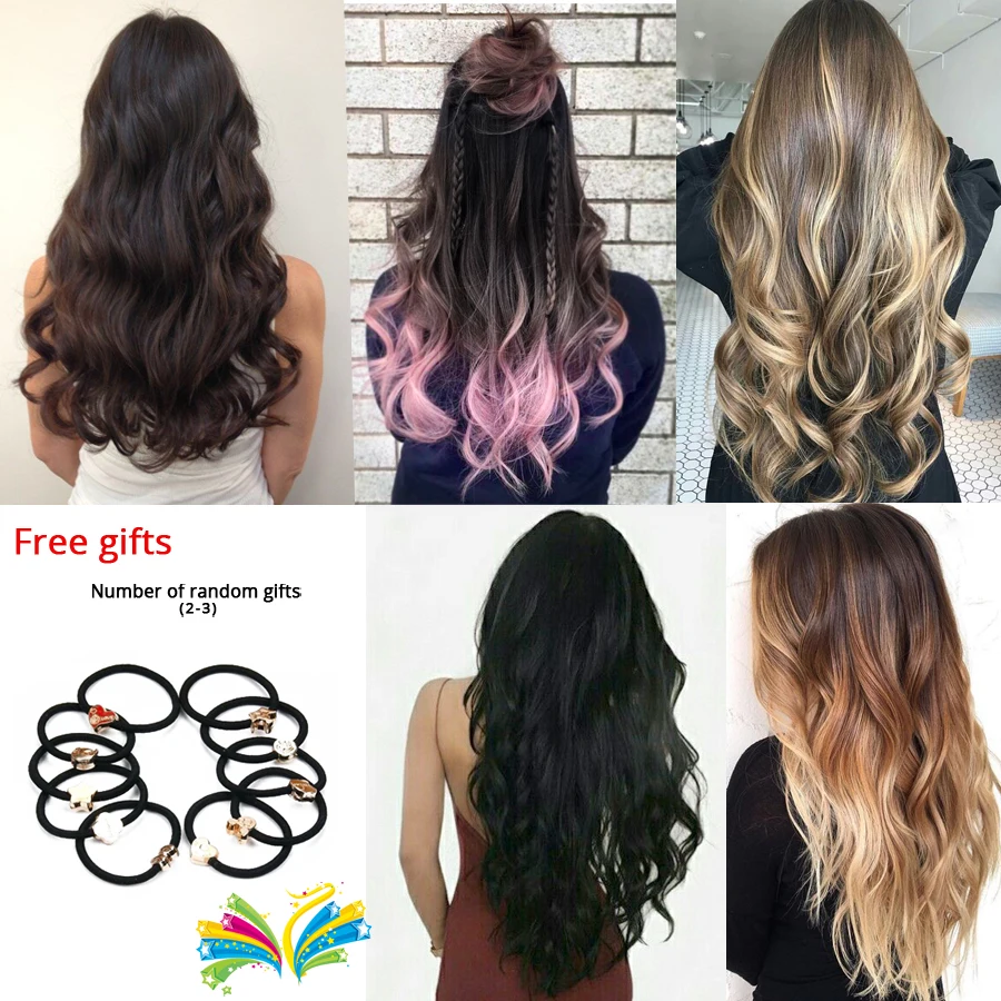 Leeons Synthetic Hair16 Clips In Hair Extension Body Wave 22