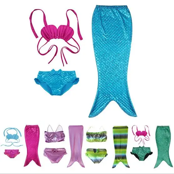 Детский женский костюм Русалочки купальник с хвостом и юбкой для девочек |