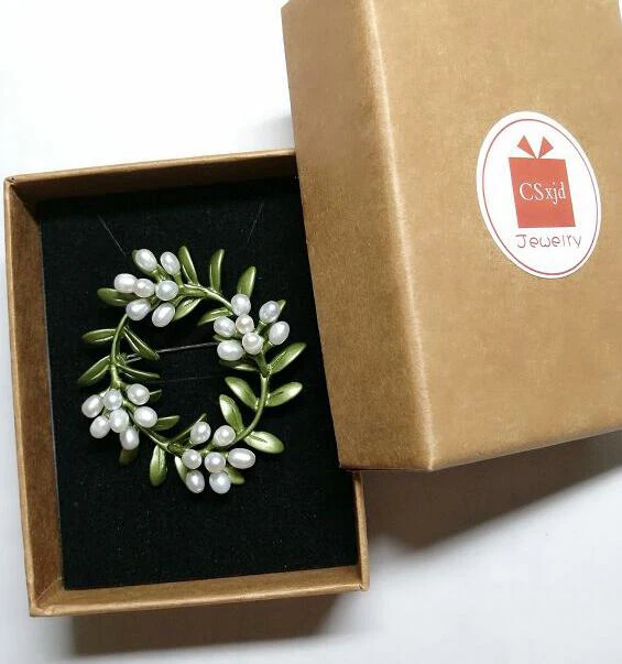 Женская Винтажная брошь в форме венка CSxjd из натурального пресноводного жемчуга