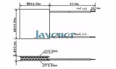 40x40 мм Φ теплоотвод Термоэлектрический охладитель Пельтье охлаждающая пластина