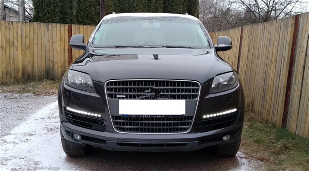 Автомобильный мигающий 2 шт. для Audi Q7 2006 2007 2008 2009 светодиодный DRL дневные ходовые огни Дневной светильник противотуманный светильник с желтым поворотом