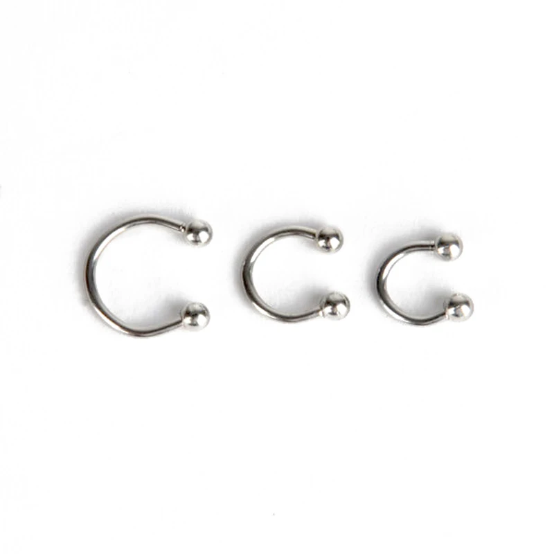10pcs Fashion Lip Nose Hoop Balls Body Piercing Jewelry Shellhard Stainless Steel Horseshoe Bar Ear Ring Belly Button Femme|Украшения для
