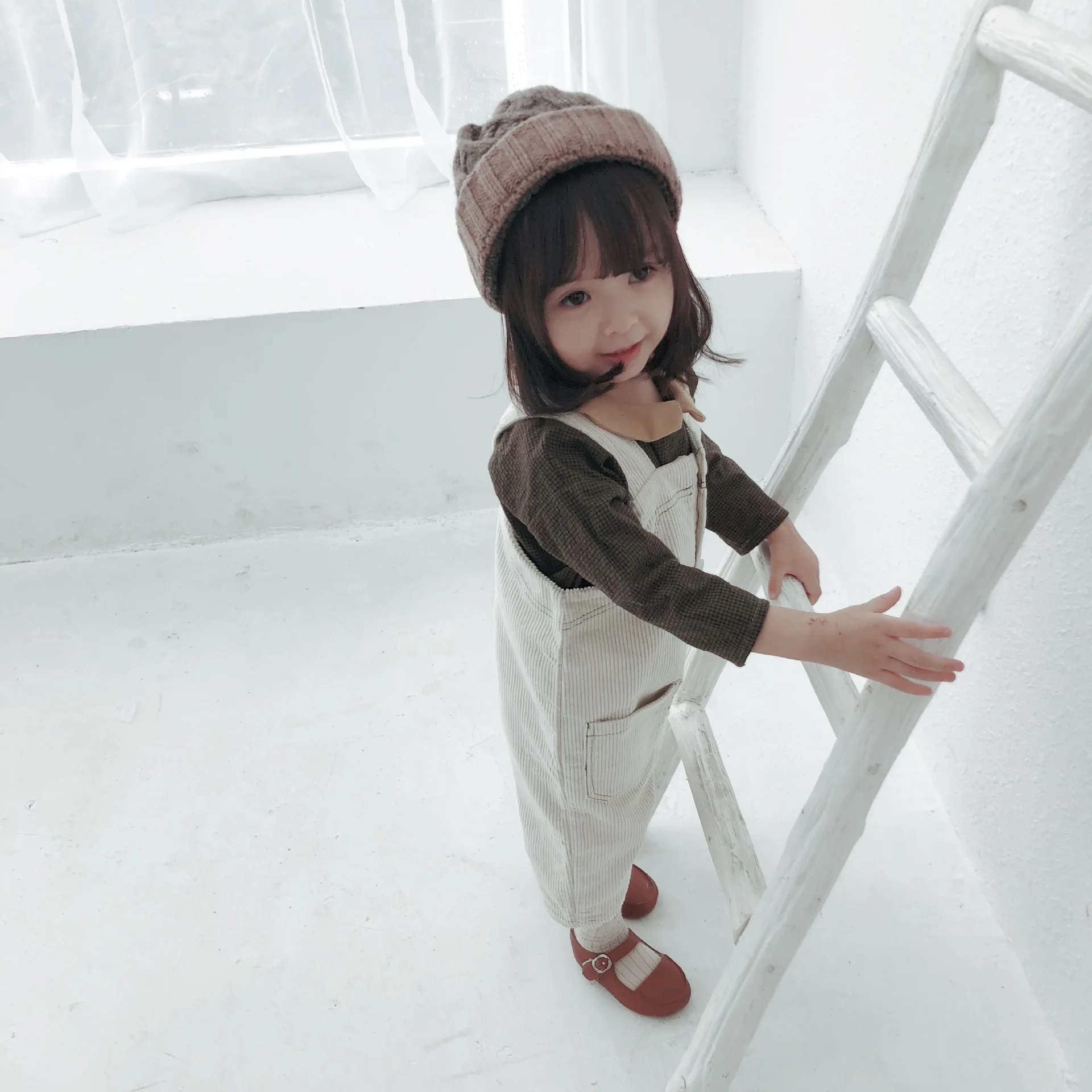 2018 комбинезоны для малышей вельветовые штаны маленьких девочек мальчиков милые