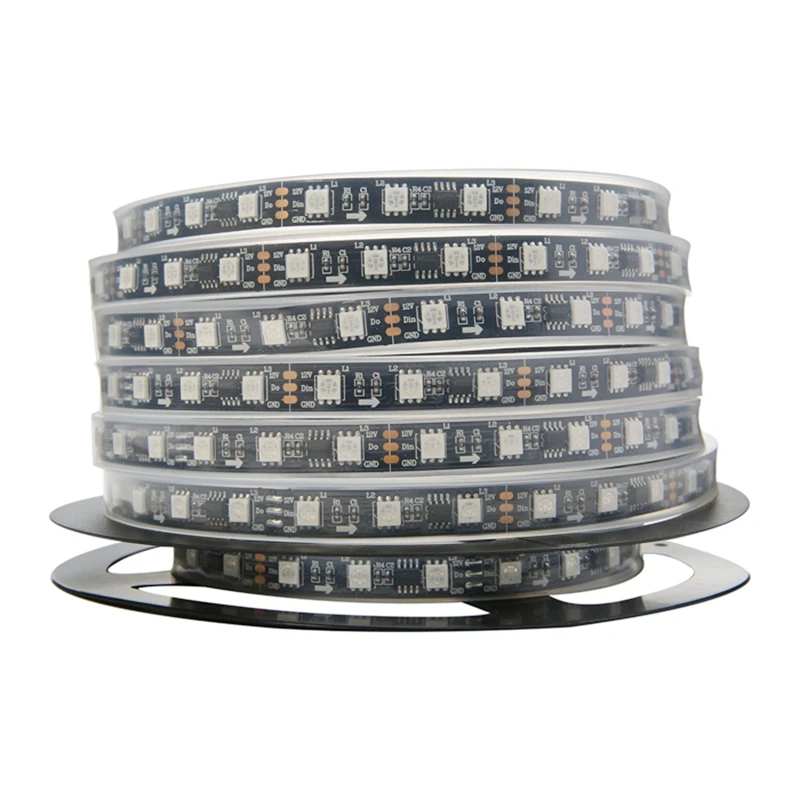 KZKRSR WS2811 Светодиодная лента 5 м 60 светодиодов/м ws2811 IC 5050 RGB DC12V Белый/Черный PCB