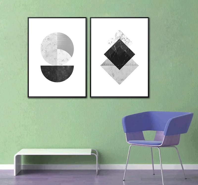 Современная Минималистичная Геометрическая картина ALMUDENT черно белая