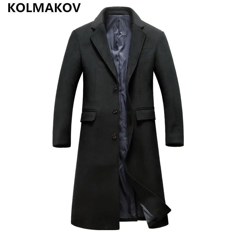 Новое мужское шерстяное пальто KOLMAKOV тренчкот длинная классическая мужская
