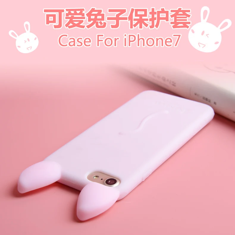 Роскошные кошкам Коко уши силиконовый чехол для iphone 6 7 8 X ярких цветов милые Чехлы