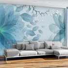 Современные обои 3D синие цветы Бабочка фото настенные фрески Гостиная ТВ спальня романтический домашний декор самоклеящиеся наклейки