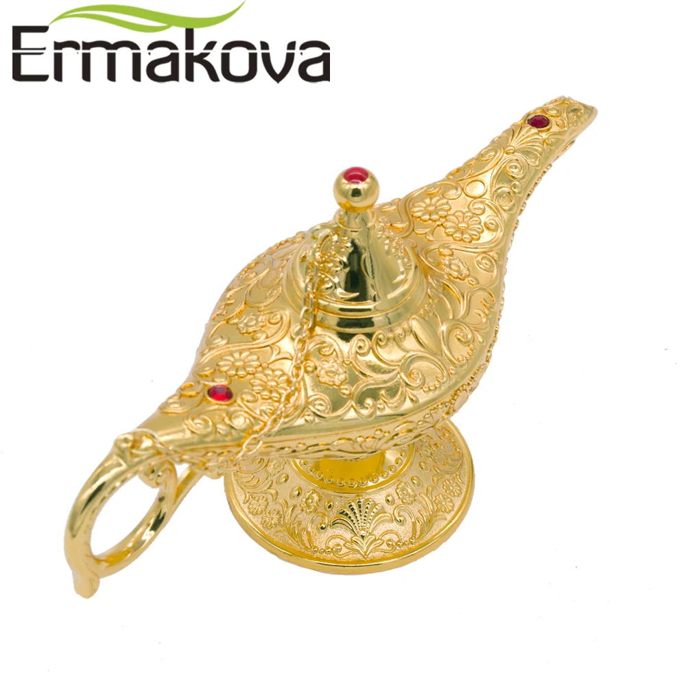 ERMAKOVA металлическая волшебная лампа Genie Ретро желая масляная горшок джинна