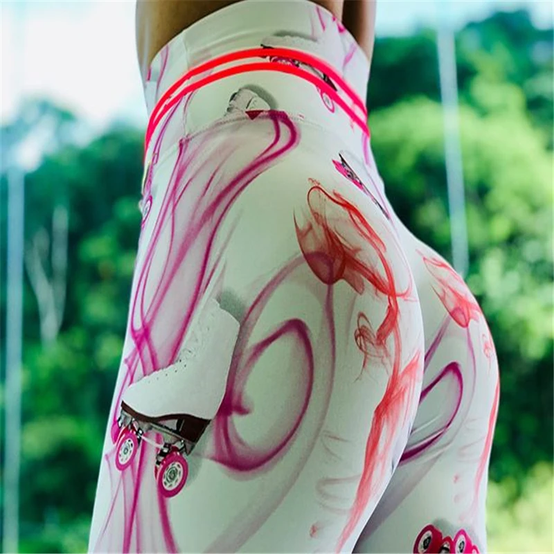 Новые коньки штаны для йоги талия женские леггинсы тренировок тонкие