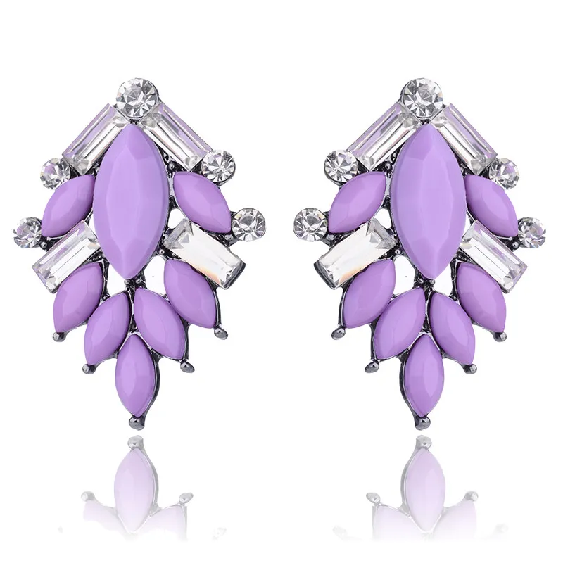 Классический Дерево Форма акрил Опал Камень Серьги гвоздики элегантный