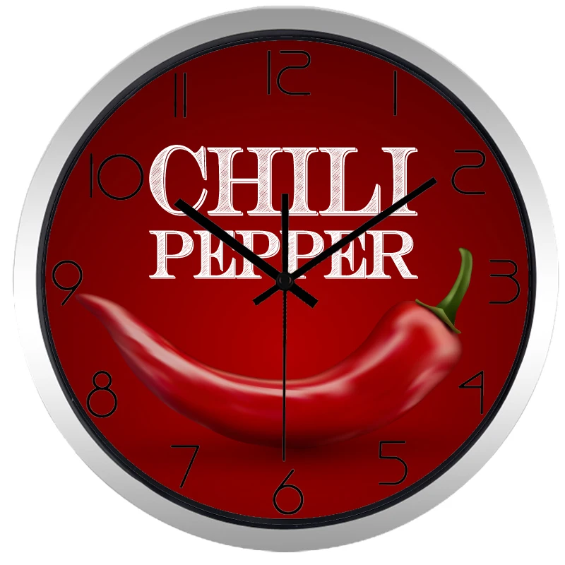 Настенные часы с креативным дизайном для украшения дома столовой перца Чили