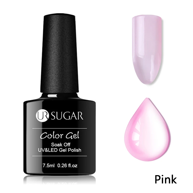 Pink Ur Sugar 7,5 мл желе-розовый Гель-лак полупрозрачный Гель-лак замачиваемый дизайн ногтей УФ светодиодный Гель-лак здоровый цвет ногтей - Цвет: Pink