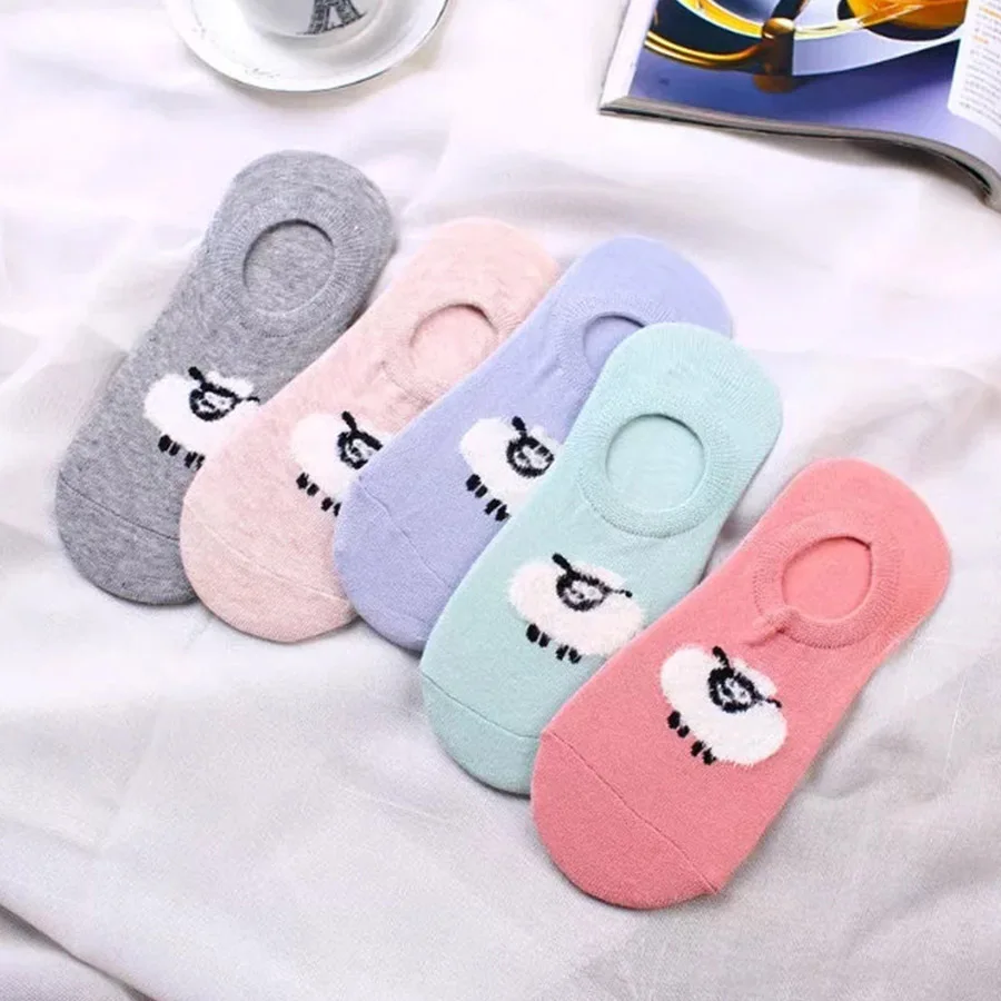 [COSPLACOOL] Японские носки с рисунками животных повседневные невидимые Нескользящие