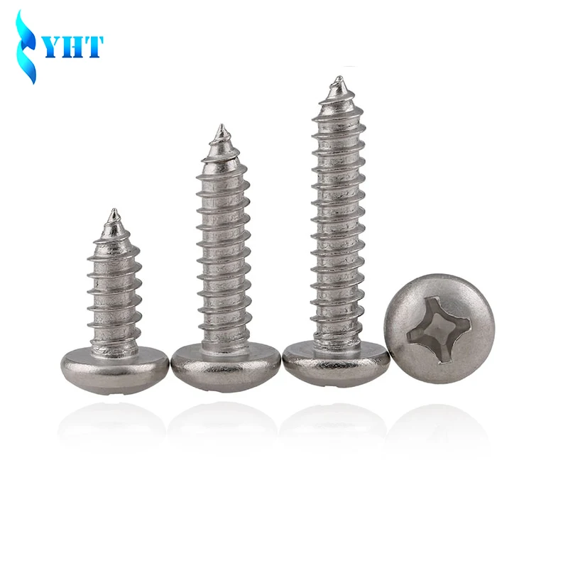 

DIN7981 M2.2 M3 M3.5 M4 M4.2 M4.8 GB845 304 Stainless Steel Cross Recessed Pan Head Screws Phillips Self-tapping Wood Screws