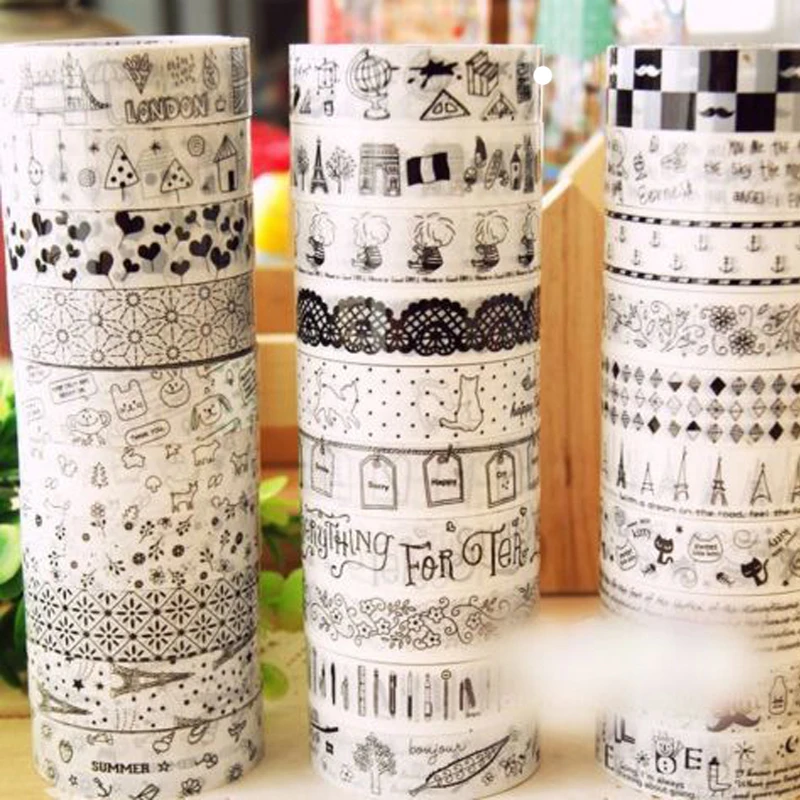 10 шт/1 упаковка Индивидуальная рулон Сделай Сам Васи бумага декоративная клейкая