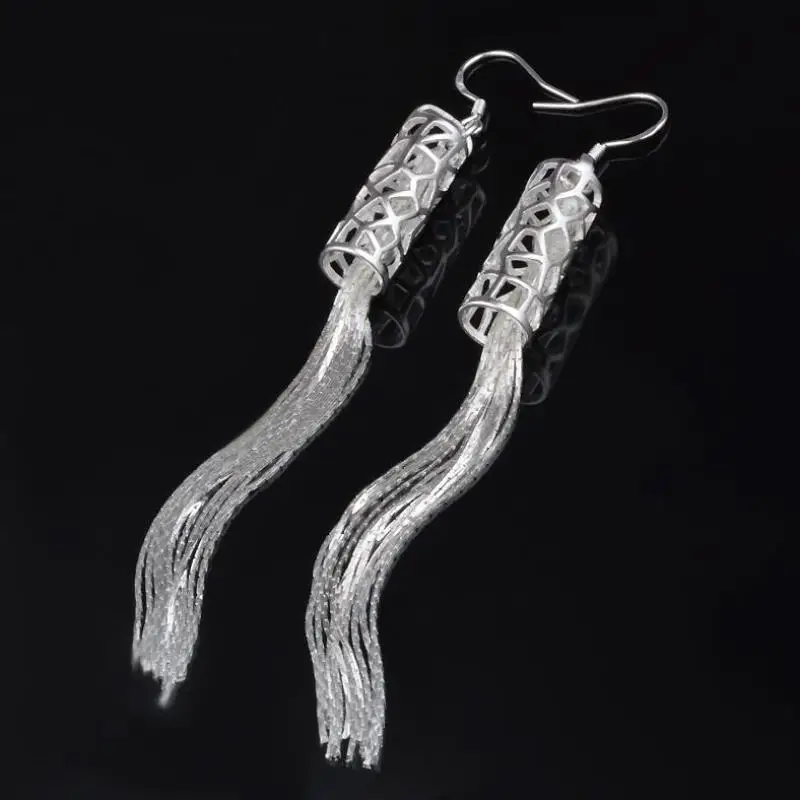 pendientes silver-plated jewelry mujer earrings brincos plata long orecchini oorbellen women a1t3 hoop | Украшения и аксессуары