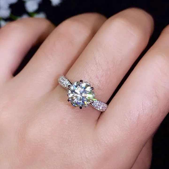 Moissanite, 925 серебряный модный дизайн, сильный огненный цвет, бриллиант, высокая твердость 1.5ct