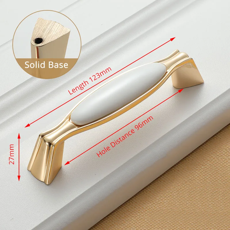 Handle-1056-96GW KAK белая Creamic золотая для шкафа ручки и ручки выдвижные ящики кухонные дверные ручки Золотая Мебельная ручка дверная фурнитура для шкафа - Цвет: Handle-1056-96GW