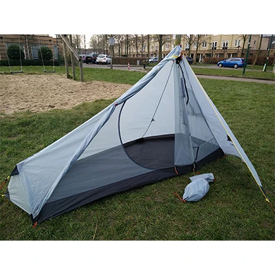 3F 730 грамм Silnylon Новое поступление 3F пешеходный 2 ультра-светильник 3 сезона 1 человек 1 слой палатка - Цвет: Светло-серый
