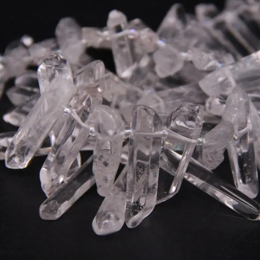 Approx50шт./нити Топ Просверленный полированный необработанный Кристальный кварц