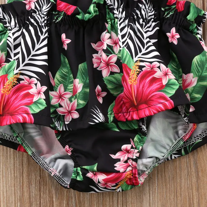 2018 красивая детская одежда для маленьких девочек с цветочным принтом и открытой