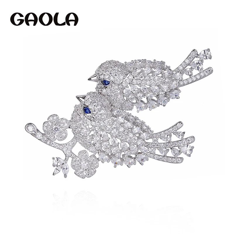 

GAOLA Luxury Zirconia Crown Brooches For Women Clear Crystal Broche Dress Suit Lapel Badge Pins Decorations Jewelry GLX0285
