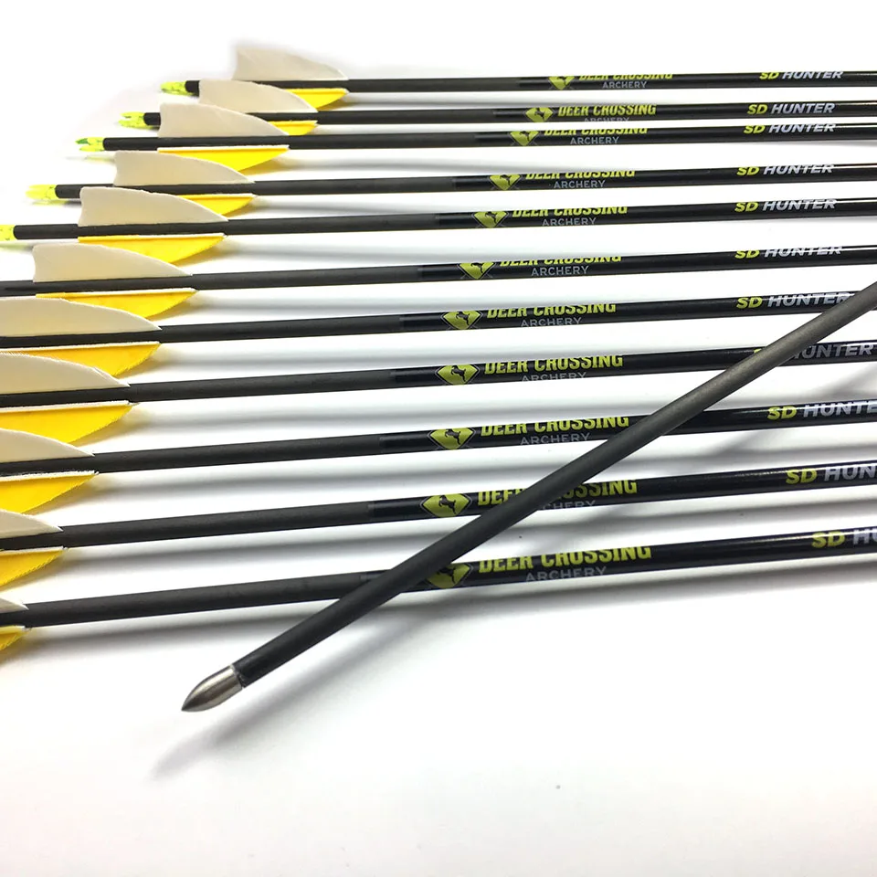 12 шт. 2 5 &quotперо индейки углеродную стрелу 31&quot позвоночника 350 ~ 900 OD 6 мм настоящее