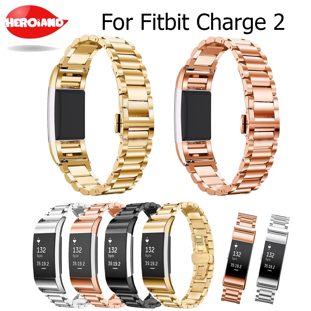 Металлический ремешок для часов из нержавеющей стали Fitbit Charge2 сменные часы Fit Bit