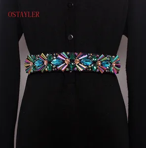 Красочные стеклянные стразы, корсет, пояс, Хрустальный цветок, бисер, поясные ремни, Женские поясные ремни, аксессуары, корсет, ремень, пояс