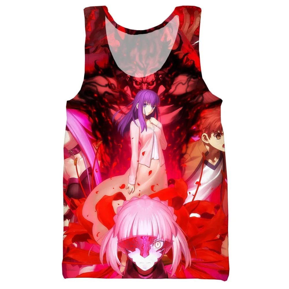 

Anime Fate Stay Night 3D printed unisex tank top for men fashion cool summer tank top work out men women tank tops