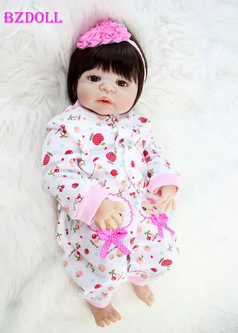 BZDOLL 22 &quotполностью силиконовая кукла реборн девочка Bebe живая Реалистичная