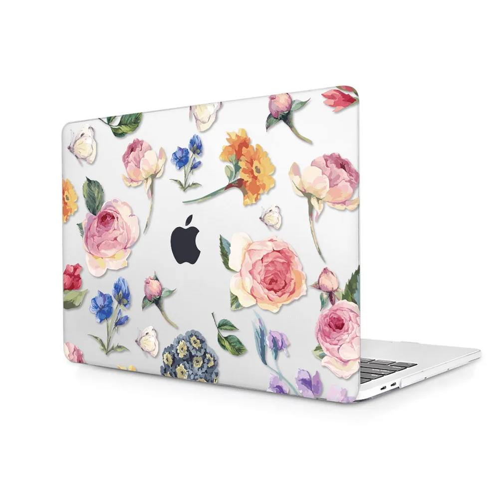 Для Macbook Air 11 12 13 чехол для Macbook Pro retina 13 15 Touch bar A1932 Твердый чехол с цветочным узором для девочек подарок - Цвет: J076