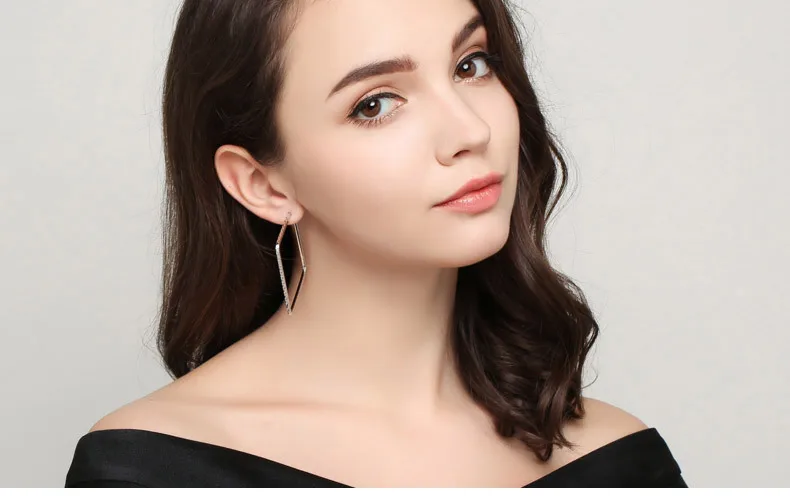2021 серьги E1400 Euramerican Fashion Korea Big Circle женские индивидуальные квадратные ювелирные