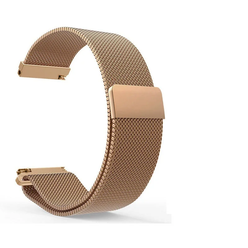 Mesh Rose Gold Металлический ремешок для Xiaomi Huami Amazfit Pace браслет 22 мм Миланская петля магнитный ремешок для Amazfit Pace Stratos 2 Замена ремня - Цвет: Mesh Rose Gold