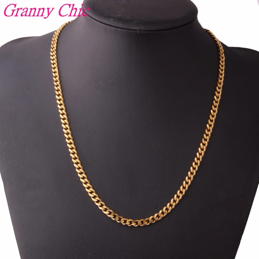 Старомодная шикарная 316L нержавеющая сталь массивное ожерелье с крупными