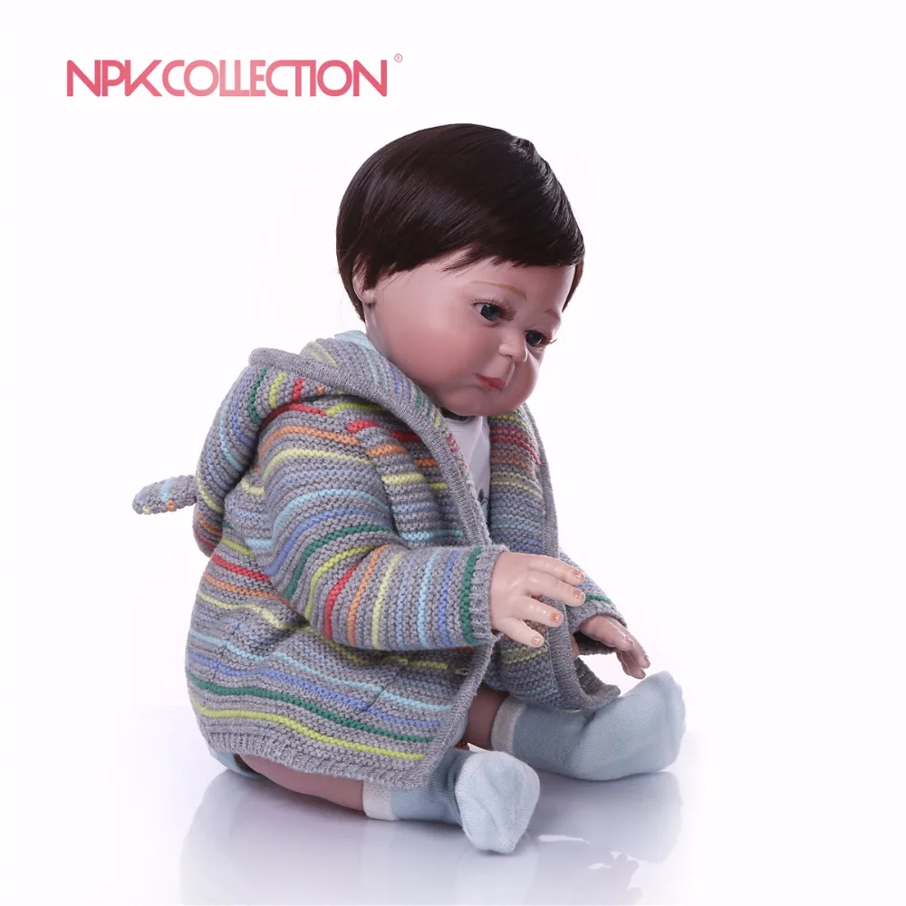 NPK 47cm reborn dolls soft silicone vinyl baby bebe prince bonecas nice clothing girafa plush doll gift kids toys | Игрушки и хобби