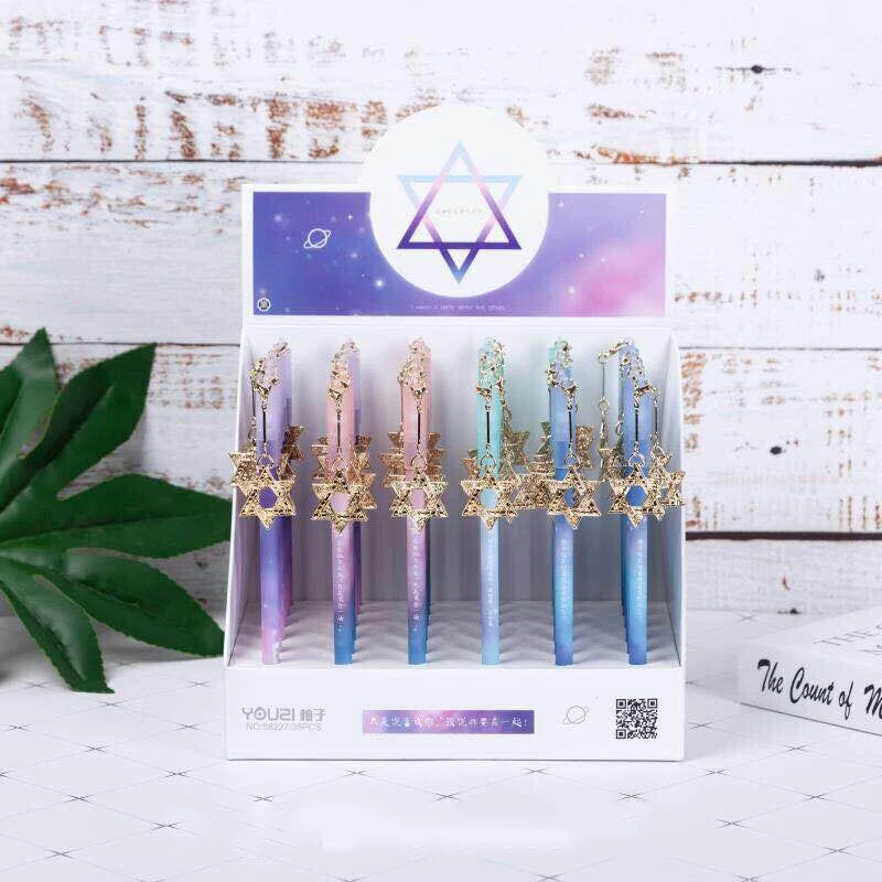 1 шт. милые гексаграммы кавайные ручки Вселенная гелевая подвеска Pens нейтральные