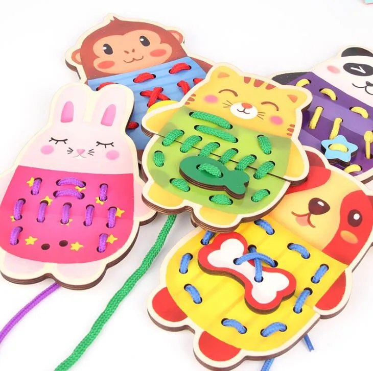 5 шт./компл. шнуровка игрушки ранние дети умное образование сделай сам Threading Puzzle