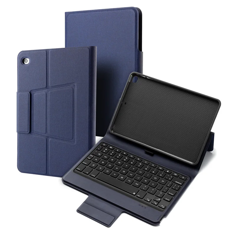 Blue 4,0 Bluetooth беспроводной Чехол-клавиатура для iPad Mini 5/iPad mini 4, Премиум чехол-книжка из искусственной кожи с откидной крышкой 7 цветов черного света - Цвет: Blue