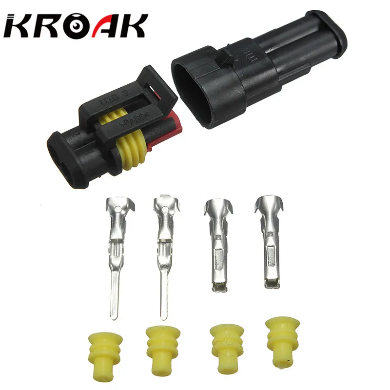 

KROAK 1 Sets Car Part 1/2/3/4/5/6 Pin Way Sealed Waterproof Electrical Wire Auto Connector Plug Set