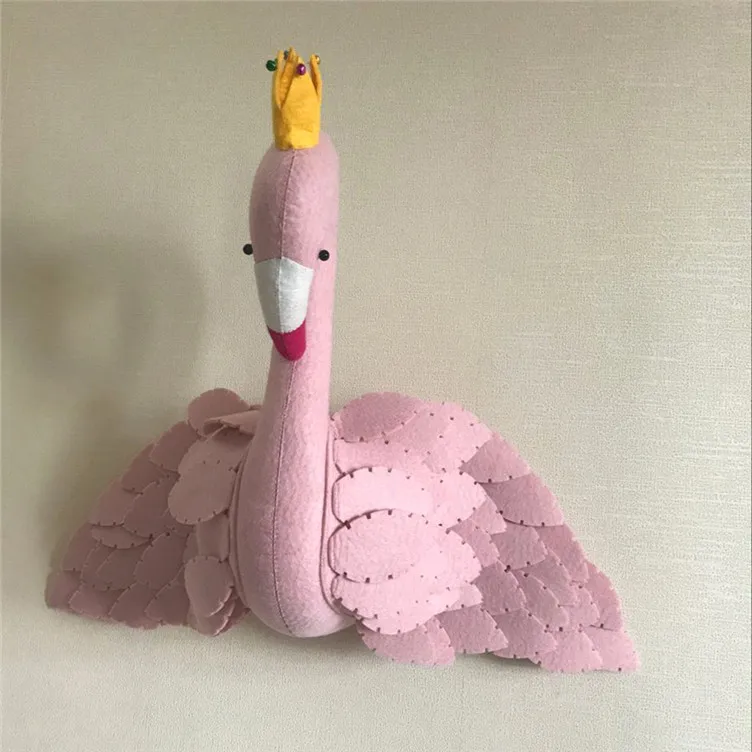 Pink Магазин детской одежды, настоящая голова животного, комбинезоны шерстяной гобелен в скандинавском стиле ins explosion розовый Лебедь - Цвет: Pink
